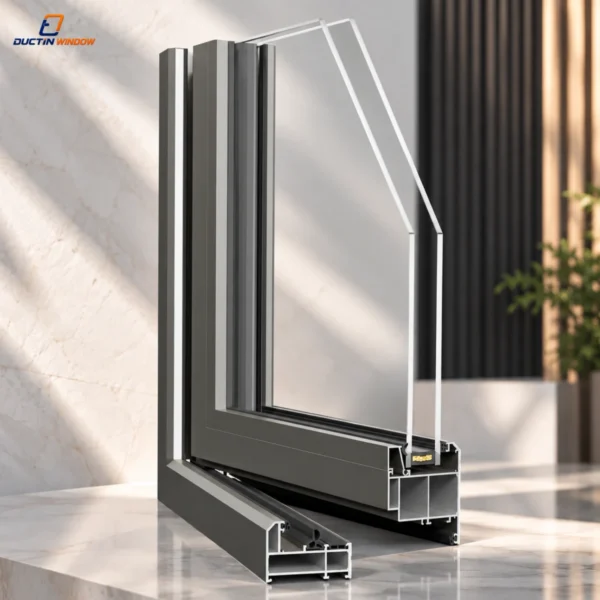 Cấu tạo mặt cắt cửa mở quay nhôm Maxpro R70 - 1