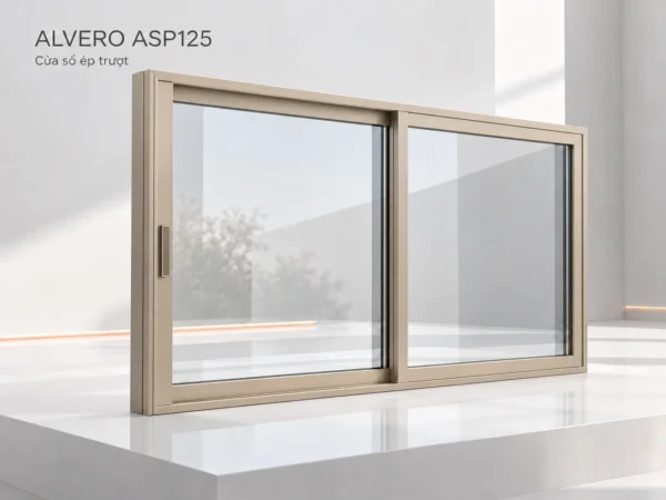 Cửa sổ ép trượt Alvero ASP125 màu champagne