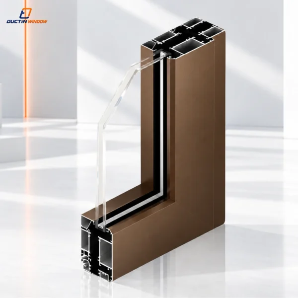 Mặt cắt nhôm Alvero AR66 màu nau thu