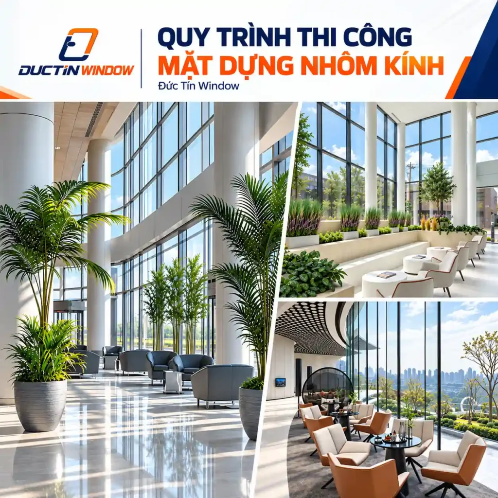 Quy trình thi công mặt dựng nhôm kính chuẩn kỹ thuật